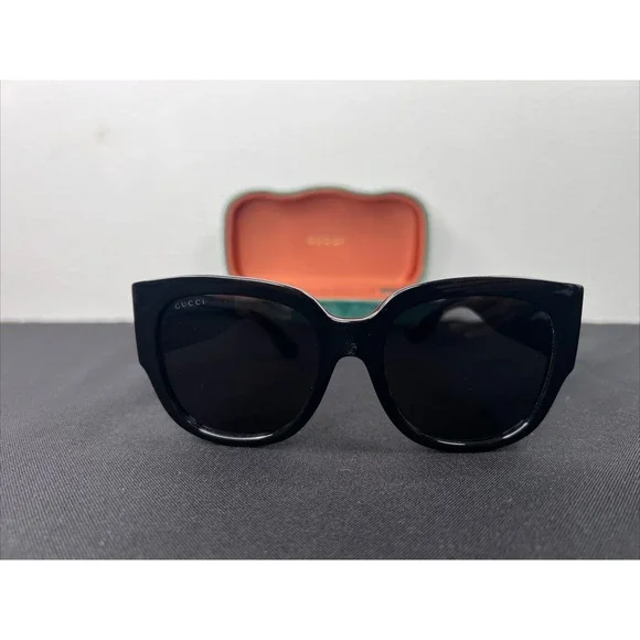 Gucci Acetate Square Frame Sunglasses GG0142SA-001 Black - Picture 5 of 16